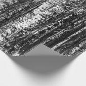 Papier Cadeau Forêt abstraite noire et blanche de bouleau (Coin)