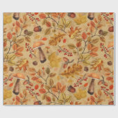 Papier Cadeau Forêt automnale sur ocre (Plat)