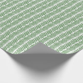 Papier Cadeau Forêt blanche chic Sage foncé Vert rayé Zigzag (Coin)
