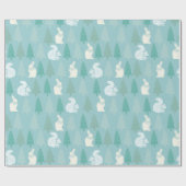 Papier Cadeau Forêt Bleue Pin Frolic Écureuils et lapins (Plat)