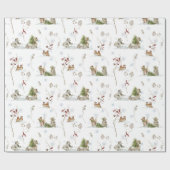 Papier Cadeau Forêt Boisée Hiver | Noël (Plat)