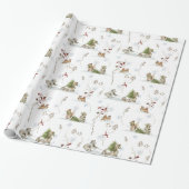Papier Cadeau Forêt Boisée Hiver | Noël (Déroulé)