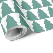 Papier Cadeau Forêt d'arbres de Noël (Coin rond)