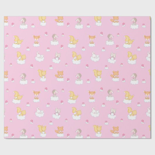Papier Cadeau Forêt de bébé (Plat)