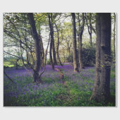 Papier Cadeau Forêt de Bluebells Floral moderne élégant (Plat)