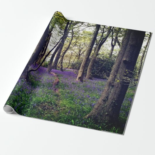 Papier Cadeau Forêt de Bluebells Floral moderne élégant (Déroulé)