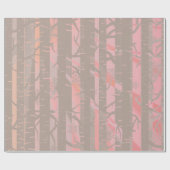 Papier Cadeau Forêt de bouleaux roses et gris (Plat)