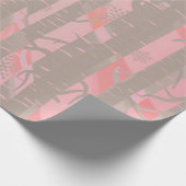 Papier Cadeau Forêt de bouleaux roses et gris (Coin)