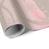 Papier Cadeau Forêt de bouleaux roses et gris (Coin rond)