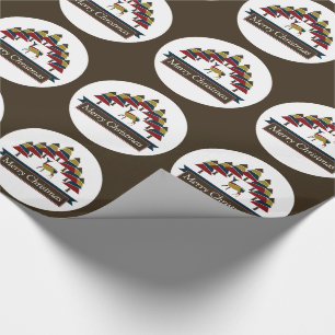 Papier Cadeau Forêt de cerfs d'hiver Joyeux Noël Cerclé Wrappin