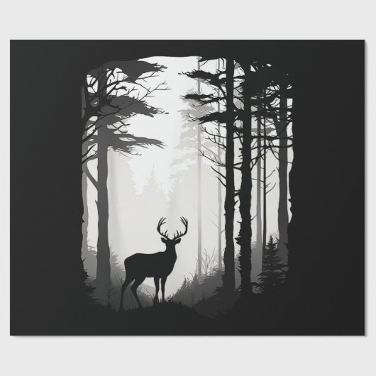 Papier Cadeau Forêt de cerfs faune (Plat)
