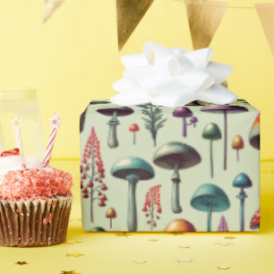 Papier Cadeau Forêt de champignons