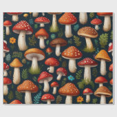 Papier Cadeau Forêt de champignons enchanteresse (Plat)
