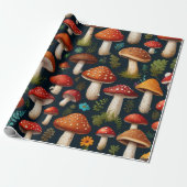 Papier Cadeau Forêt de champignons enchanteresse (Déroulé)