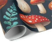 Papier Cadeau Forêt de champignons enchanteresse (Coin rond)