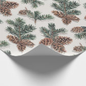 Papier Cadeau Forêt de cônes de pin et de verdure persistante (Coin)