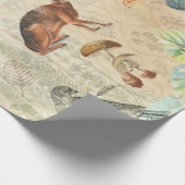 Papier Cadeau Forêt de décantation de bois Cerf, lapin  (Coin)