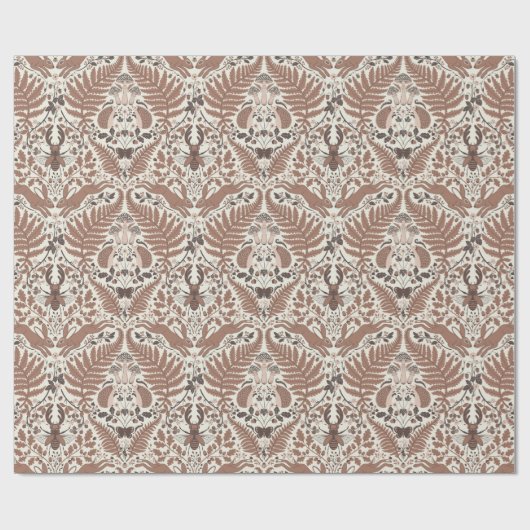 Papier Cadeau Forêt de mousse de Mocha/Bois et plantes (Plat)