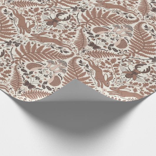 Papier Cadeau Forêt de mousse de Mocha/Bois et plantes (Coin)