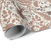 Papier Cadeau Forêt de mousse de Mocha/Bois et plantes (Coin rond)