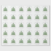 Papier Cadeau Forêt de pins aquarelle (Plat)