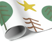 Papier Cadeau Forêt de Scandi (Coin rond)