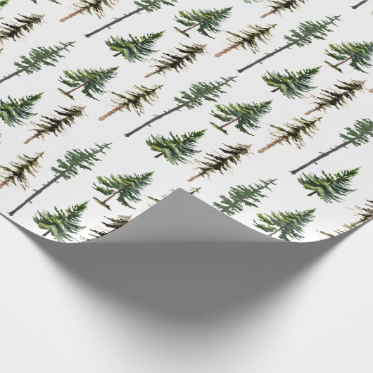 Papier Cadeau Forêt d'épinette de sapin des bois (Coin)