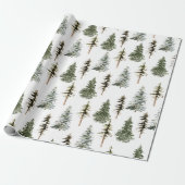 Papier Cadeau Forêt d'épinette des bois Pins de Noël Forêt d'arb (Déroulé)