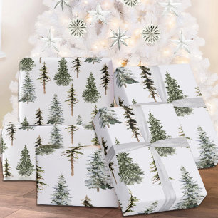 Papier Cadeau Forêt d'épinette des bois Pins de Noël Forêt d'arb