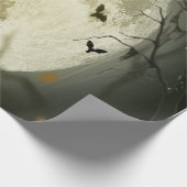 Papier Cadeau Forêt d'Halloween, chauves-souris, paysage (Coin)