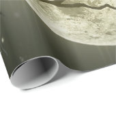 Papier Cadeau Forêt d'Halloween, chauves-souris, paysage (Coin rond)