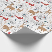 Papier Cadeau Forêt d'hiver Animaux de forêt Terme Noël (Coin)