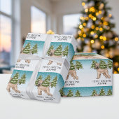 Papier Cadeau Forêt d'hiver de neige de Terrier roux à revêtemen