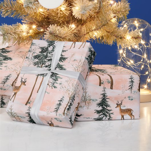 Papier Cadeau Forêt d'hiver enchantée (Vacances)