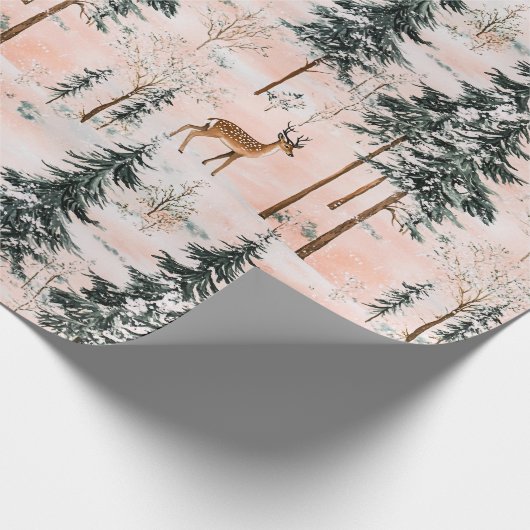 Papier Cadeau Forêt d'hiver enchantée (Coin)