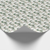 Papier Cadeau Forêt d'hiver : Flou vert à main (Coin)