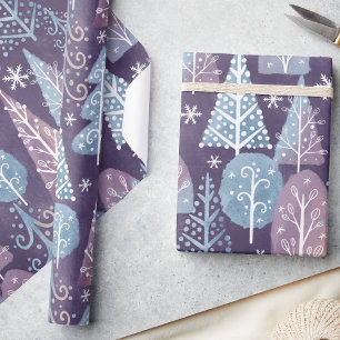 Papier Cadeau Forêt d'hiver magnifique mignonne, Noël