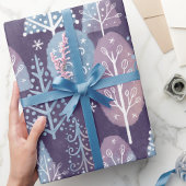 Papier Cadeau Forêt d'hiver magnifique mignonne, Noël