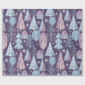 Papier Cadeau Forêt d'hiver magnifique mignonne, Noël (Plat)