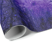 Papier Cadeau Forêt d'hiver pourpre (Coin rond)