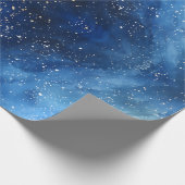 Papier Cadeau Forêt d'hiver rustique traditionnelle Noël bleu (Coin)