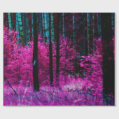 Papier Cadeau Forêt d'imaginaires mystique avec feuilles d'arbre (Plat)