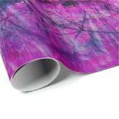 Papier Cadeau Forêt d'imaginaires mystique avec feuilles d'arbre (Coin rond)