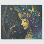 Papier Cadeau Forêt enchantée de la déesse papillon (6) (Plat)