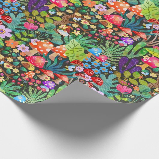 Papier Cadeau Forêt enchantée Fairytale Jardin Scène rustique (Coin)