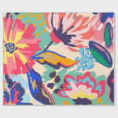 Papier Cadeau Forêt et rose (Plat)