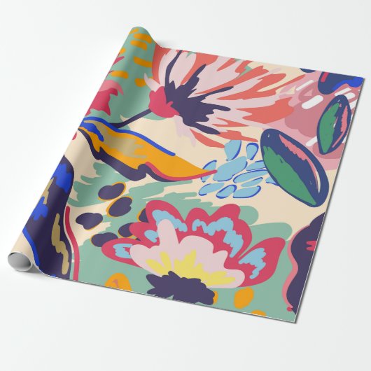 Papier Cadeau Forêt et roses (Déroulé)