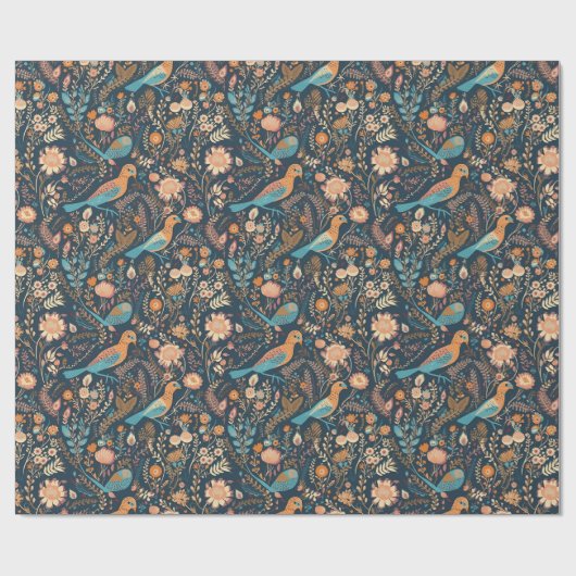 Papier Cadeau Forêt Florale (Plat)