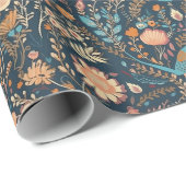 Papier Cadeau Forêt Florale (Coin rond)