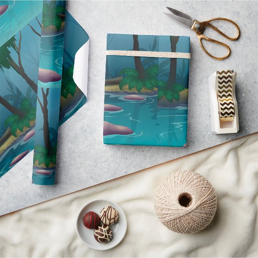 Papier Cadeau Forêt foncée